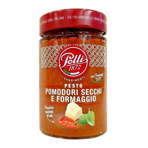 Соус POLLI Pesto Pomodori Secchi E Formaggio з томатів, базиліка та сира 190г, Італія