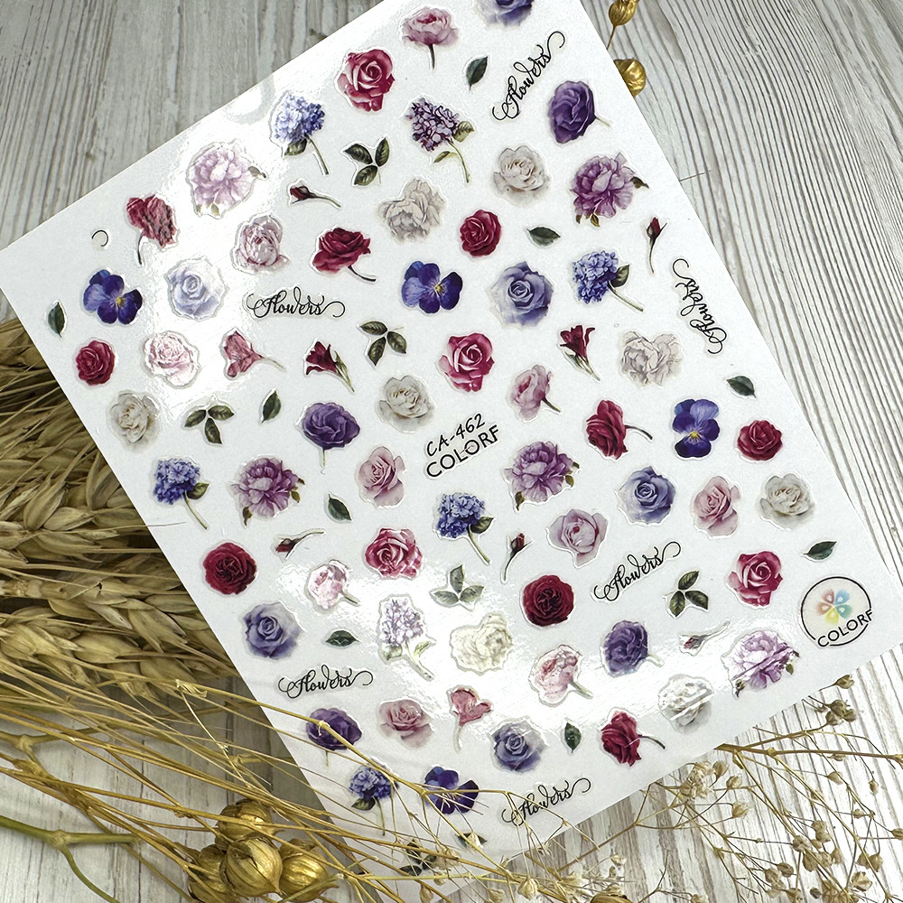 Наклейки для нігтів квіти Sweet Nails CA №462
