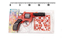 Дитяча іграшка пістолет револьвер біта 118 Golden Gun в комплекті: 9 пістонів на 8 пострілів