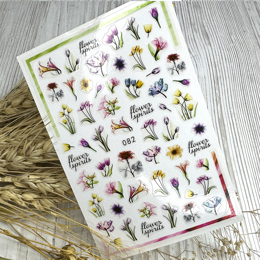 Наклейки для дизайну квітів нігтів Spring flowers Sweet Nails ЄВ 082