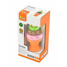 Іграшкові продукти Viga Toys Дерев'яна пірамідка-морозиво, жовтогарячий (51322), фото 4