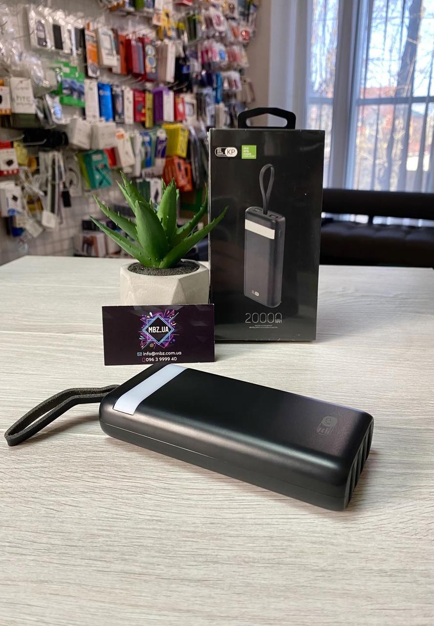 Power Bank King Power KP-20 20000 mAh Black із Ліхтариком і Кабелями для Зарядки
