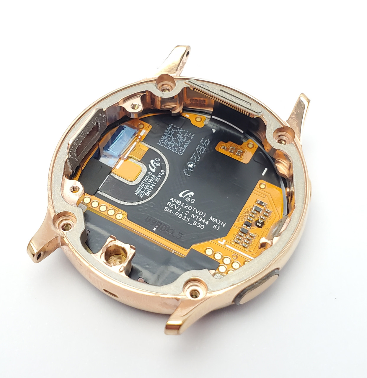 Дисплей samsung galaxy watch active 2 (sm-r830) 40 мм модуль золото оригінал з розборки (розбитий), фото 1