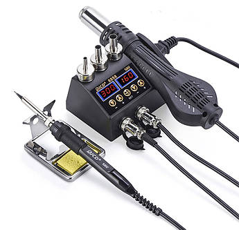 Паяльна станція 2 в 1 фен, паяльник JCD8898 750W