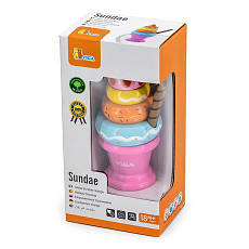 Іграшкові продукти Viga Toys Дерев'яна пірамідка-морозиво, рожевий (51321), фото 4