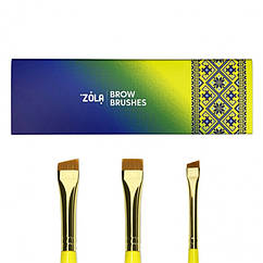 Набір пензликів для фарбування брів Zola Brow Brushes Ukrainian Edition