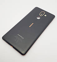 С дефектом. Крышка Nokia 7 Plus TA-1046 черная Сервисный оригинал с разборки