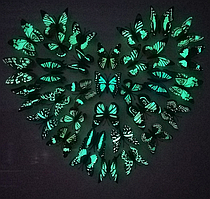 Флуоресцентніий метелик 3D наліпка на стіну декор кімнати , DIY 8 см, w-000363 акційна пропозиція