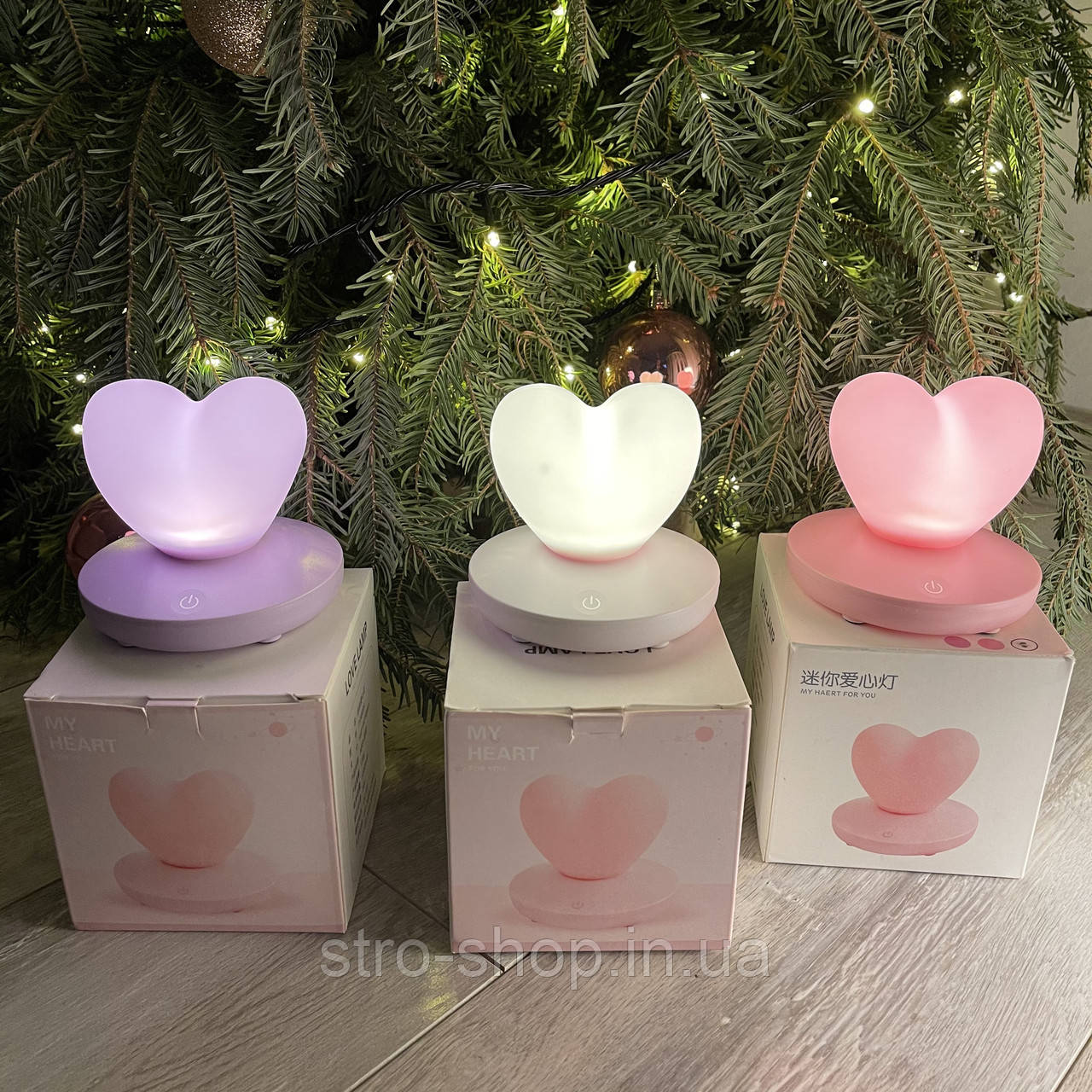 Силіконовий LED світильник-нічник Серце.Рожевий / подарунок на 8 Березня - фото 10 - id-p1122910313