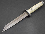 Мисливський тактичний ніж танто хакі з чохлом у піхвах 30 см дуже гострий із гарної сталі для виживання, фото 3