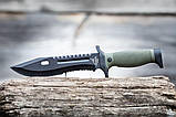 Тактичний ніж напівсеррейтор із чохлом 30,5 см, гострий бойовий армійський військовий для виживання туризму походу, фото 3