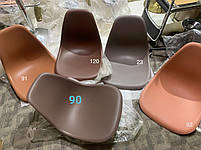 Стілець Nik CH-BASE коричневий 91 пластик, хромована опора-блін, дизайн Charles and Ray Eames, фото 3