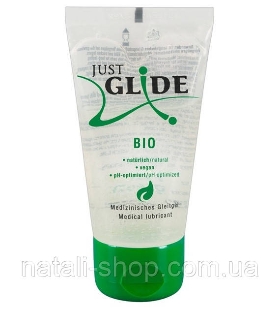 Органічний лубрикант на водній основі в органічній упаковці JUST GLIDE BIO 50 ML