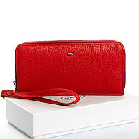 Кошелек женский красный кожаный на две молнии клатч с ручкой большой модный Dr. Bond W39-3