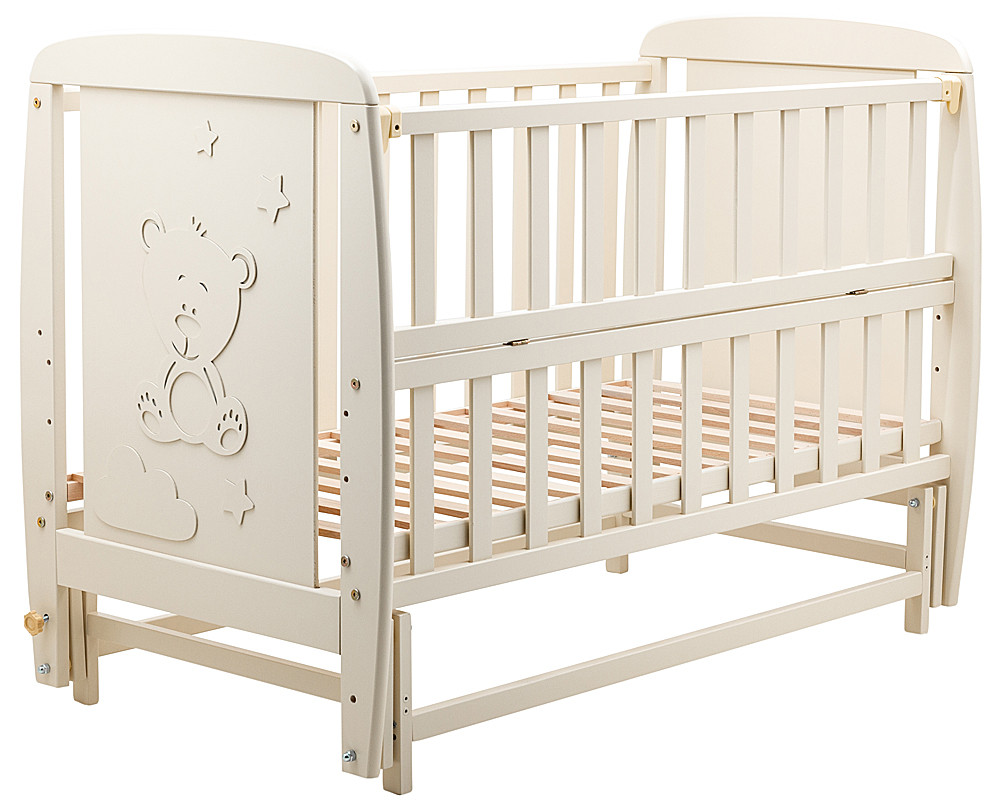 Кровать Babyroom Умка DUMO-02 маятник, откидной бок бук слоновая кость