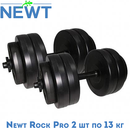 Гантелі розбірні композитні домашні гантелі пластикові для тренувань 2 шт по 13 кг Newt Rock Pro, фото 1