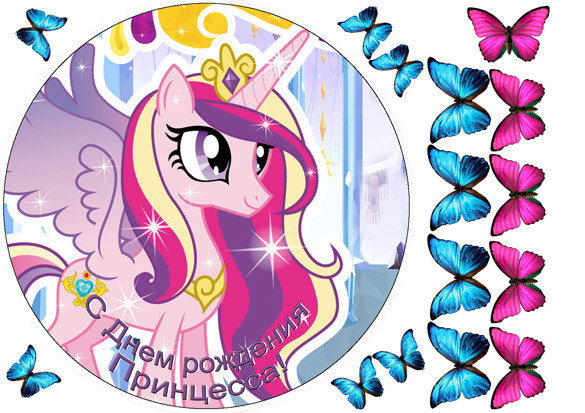 Вафельна картинка для тортів Единорожки 5