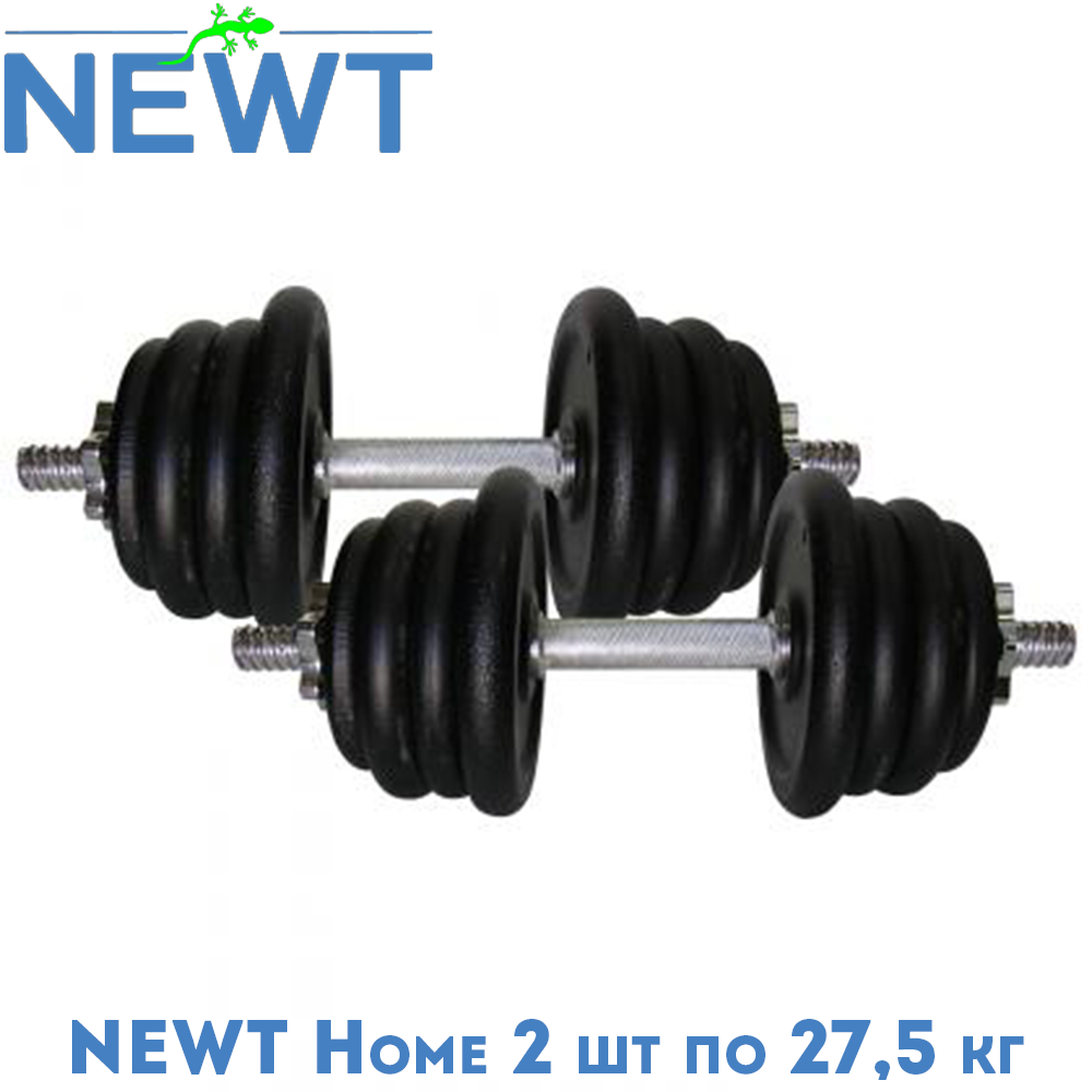 Гантелі металеві розбірні з покриттям розбірні гантелі для силових тренувань Newt Home 2 шт по 27,5 кг