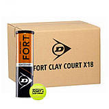 Нові м'ячі Dunlop Fort Clay Court (ящик 72 м'яч) для великого тенісу (18 банок по 4 м'яча), фото 2