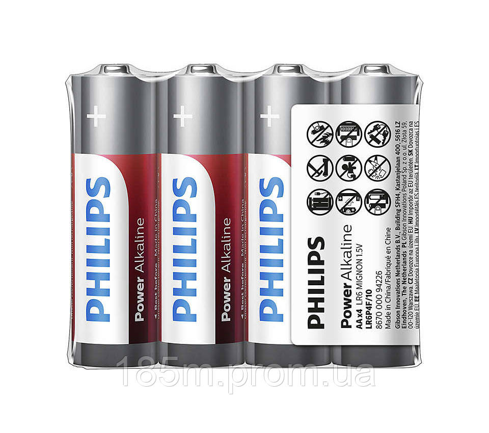 Батарейка PHILIPS LR3 AAA Power Alkaline shrink 4 - фото 1 - id-p1761857007