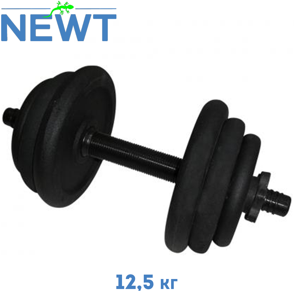 Гантель металева розбірна з покриттям розбірна гантель для тренувань гантель для фітнесу Newt 12,5 кг