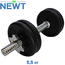Гантель металева розбірна з покриттям розбірна гантель для силових тренувань Newt, 5,5 кг