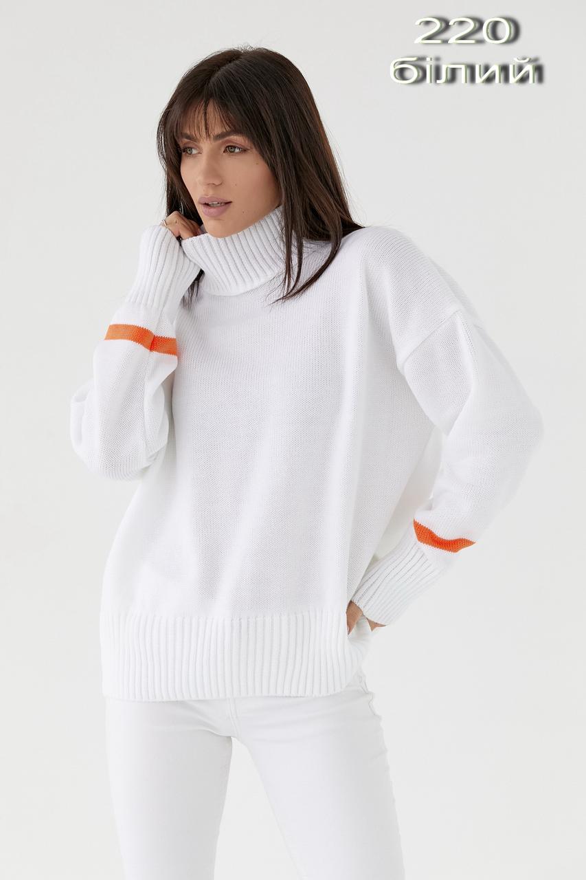 Стильний жіночий светр з високим комірцем 220 чорний - фото 2 - id-p1761849751