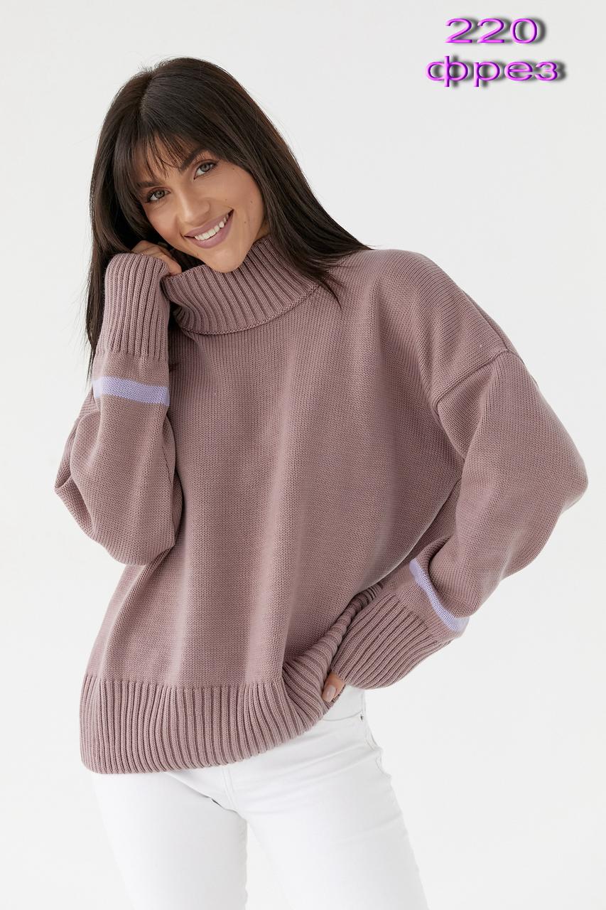 Стильний жіночий светр з високим комірцем 220 чорний - фото 4 - id-p1761849751