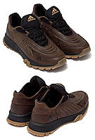 Мужские кожаные кроссовки Adidas (Адидас) Originals Ozelia Brown, кеды мужские коричневые. Мужская обувь