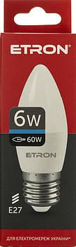 Лампа "Etron Light Power" LED 1-ELP-095 C37 6Вт 6500K Е27(10)