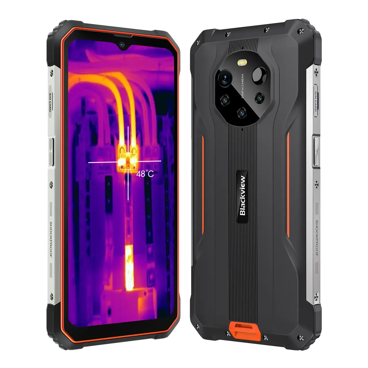 Захищений смартфон Blackview BL8800 Pro (8/128GB, 5G) Акумулятор 8 380 мАг Orange