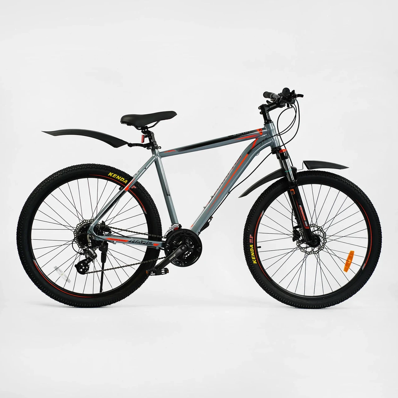 Спортивний гірський алюмінієвий велосипед MAXXPRO N2705-3 колеса 27.5д Гідравлічні гальма 24 швидкості Сірий