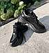 Демісезонні кросівки шкіряні жіночі замшеві на платформі молодіжні стильні зручні модні якісні чорні 36 розмір MKraFVT 2142/2 2024, фото 3