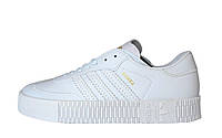 Жіночі кросівки Adidas Originals Sambarose W White Взуття Адідас білі золоте лого повсякденні весна шкіра