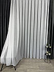 Ціна за 2.6м! Тюль лляний однотонний з обтяжувачем. Колір: Білий, фото 2