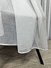 Ціна за 2.6м! Тюль лляний однотонний з обтяжувачем. Колір: Білий, фото 8