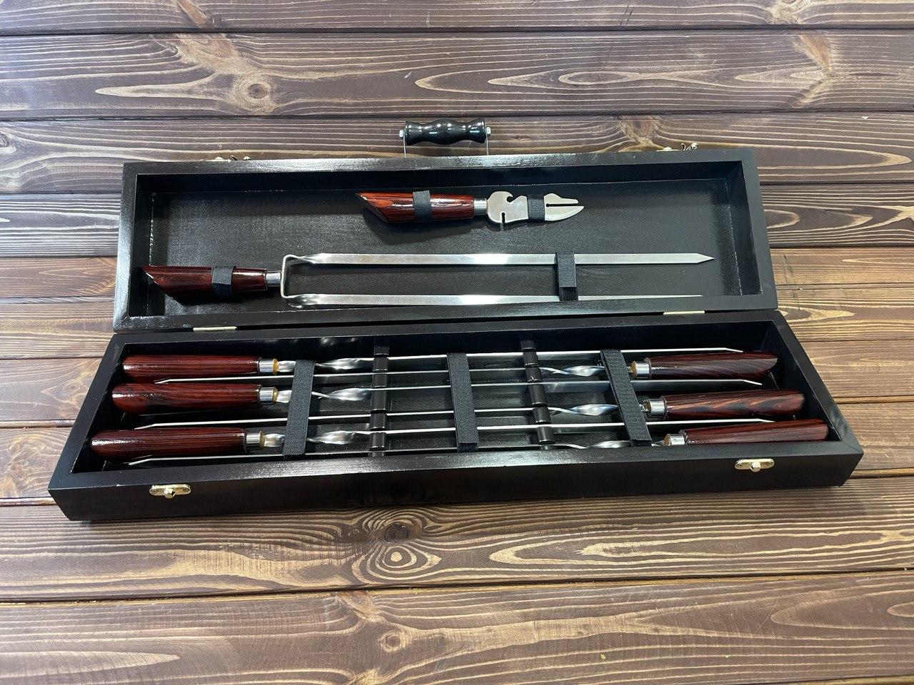 Набір шампурів у кейсі Shampur Box №6. Шашличний набір. Подарунок хлопцю