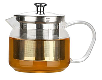 Стильный стеклянный заварочный чайник Edenberg 600 мл термостойкий до 500° (EB-19031)