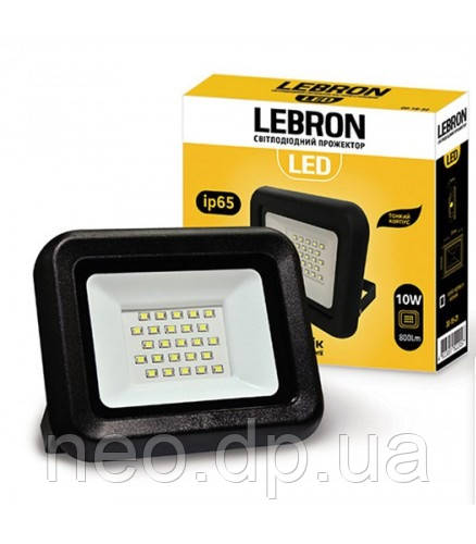 Прожектор LED 10W Lebron 6200K 800Lm