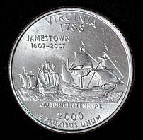 Монета США 25 центів 2000 р. Вірджінія