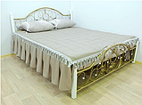 Двоспальне металеве ліжко на дерев'яних ніжках Жозефіна, фото 3