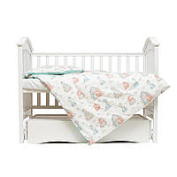 Змінне ліжко для малюка в ліжечко Twins Comfort line, Динозаврик, 3 елементи, 120х60 см., ментол