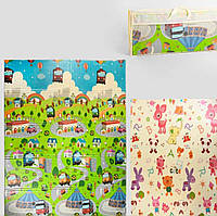 Дитячий двосторонній термо килимок з текстурним покриттям 180*150 товщиною 1см, ростомір