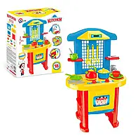 Гр Кухня №3 2124 (3) "Technok Toys", пательня, каструля, 2 тарілки, 2 чашки, столове приладдя, чайник, в