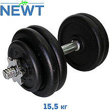 Гантель металева розбірна з покриттям розбірна гантель для силових тренувань Newt Home 15,5 кг