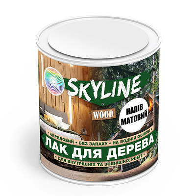 Лак для дерева акриловий Skyline Wood Прозорий Напівматовий 0.75л