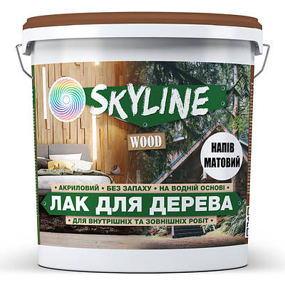 Лак для дерева акриловий Skyline Wood Прозорий Напівматовий 10л