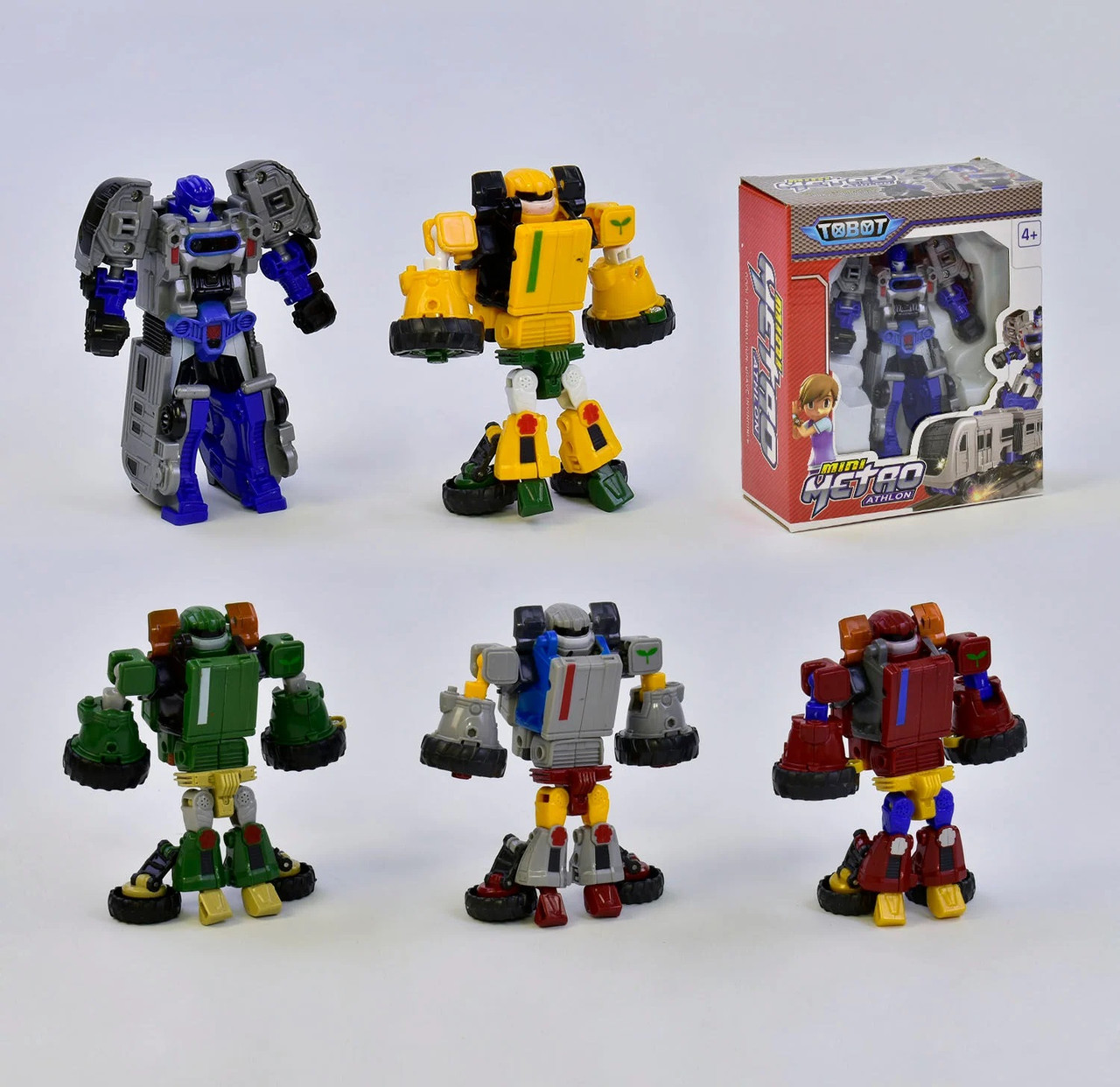 Трансформер Тобот 525-1-2 Tobot, міні робот+транспорт 12 см, дитячий, рухається, іграшка для дітей, фото 1