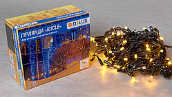 Гірлянда зовнішня DELUX є icicle 75 LED бахрома 2*0.7 м 18 flash жовтий/чорний IP44