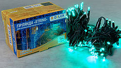 Гірлянда зовнішня DELUX STRING 100 LED нитка 10m (2x5m) 20 flash зелений/чорний IP44 EN